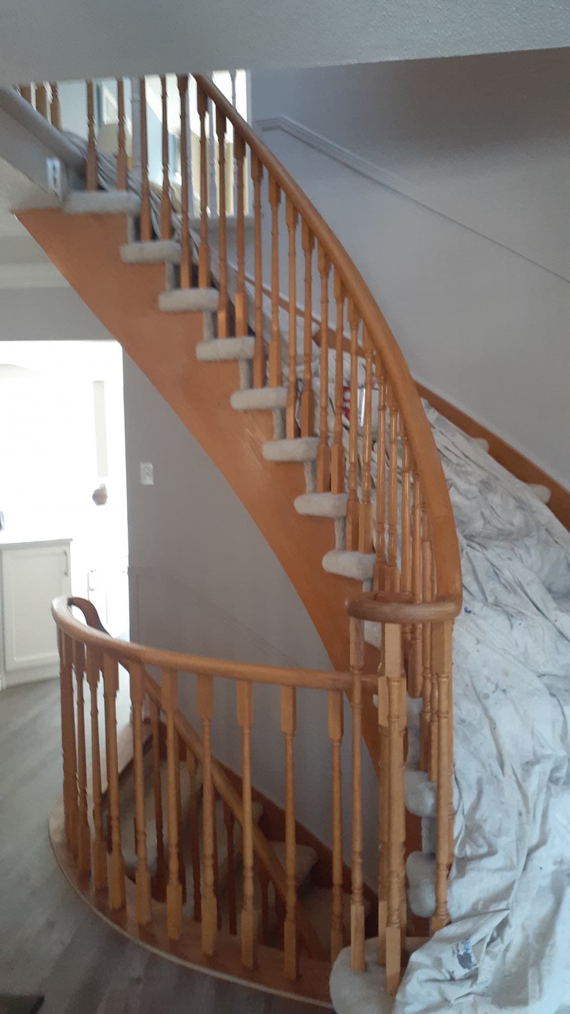 Interior before repainting—surfaces and trim ready for work
